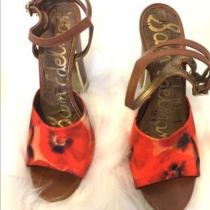 ⬇️$30 Sam Edelman open toe satin strapped heels 8M